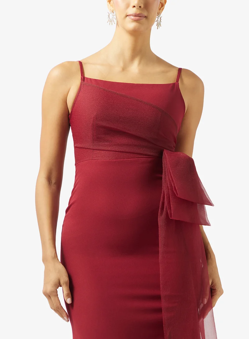 Ella Limited Edition  Draped Evening Dress With Slit for Women | Best Price UAE